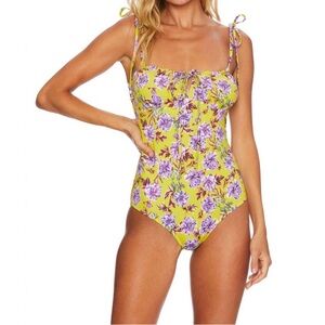 BEACH RIOT betsy one piece in lime punch gardenias size M